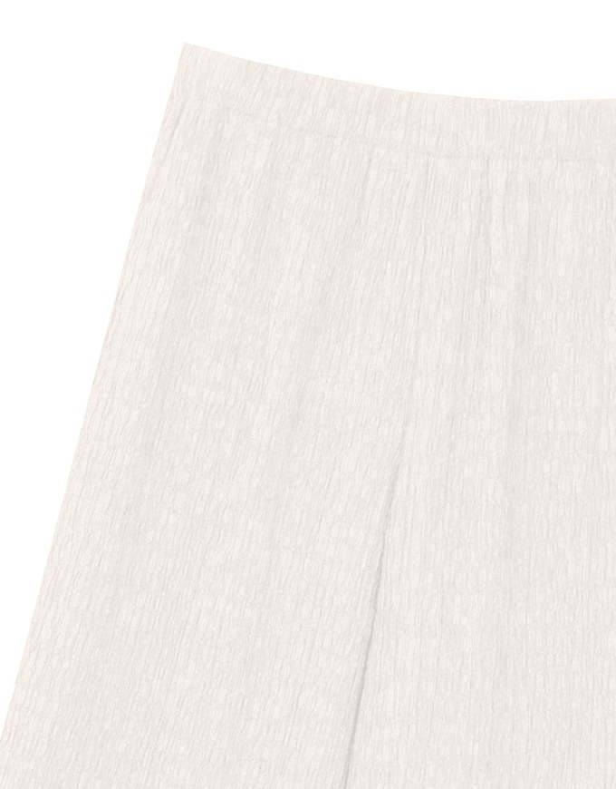 Elastic Waist Crinkled Texture Wide Leg Pants
