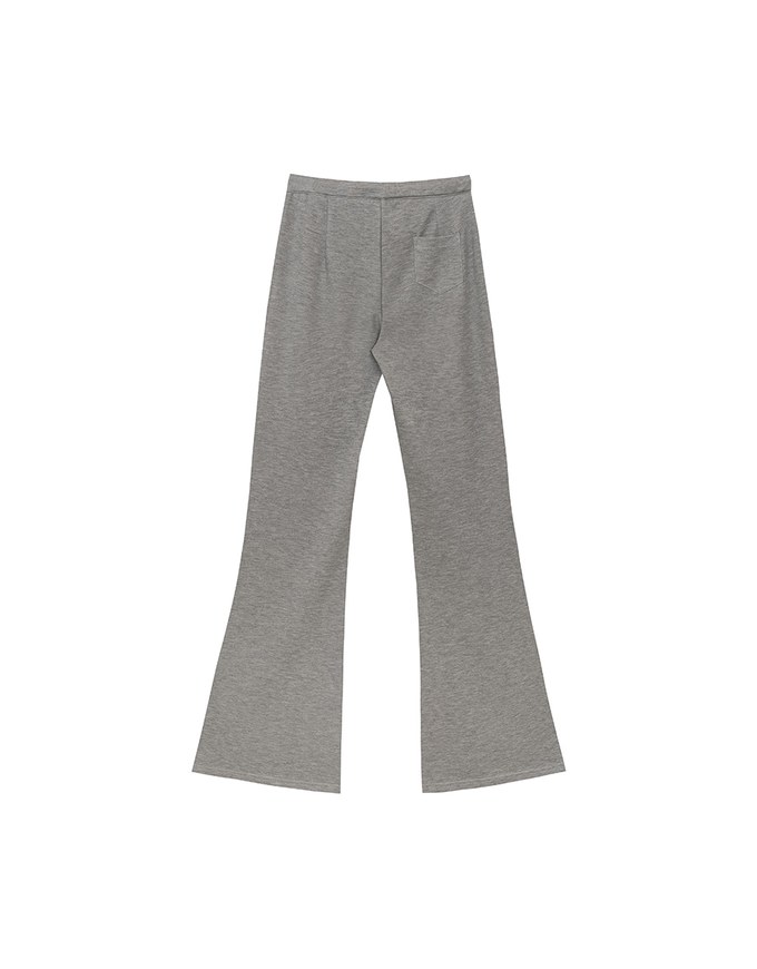 High Waist Drawstring Waist Stretch Knit Flared Sweatpants