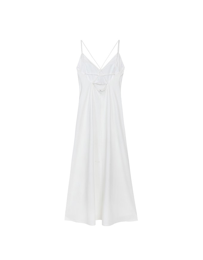 【GUT GUT Design】 Deep V Double Strap Cross Back Slit Padded Maxi Dress