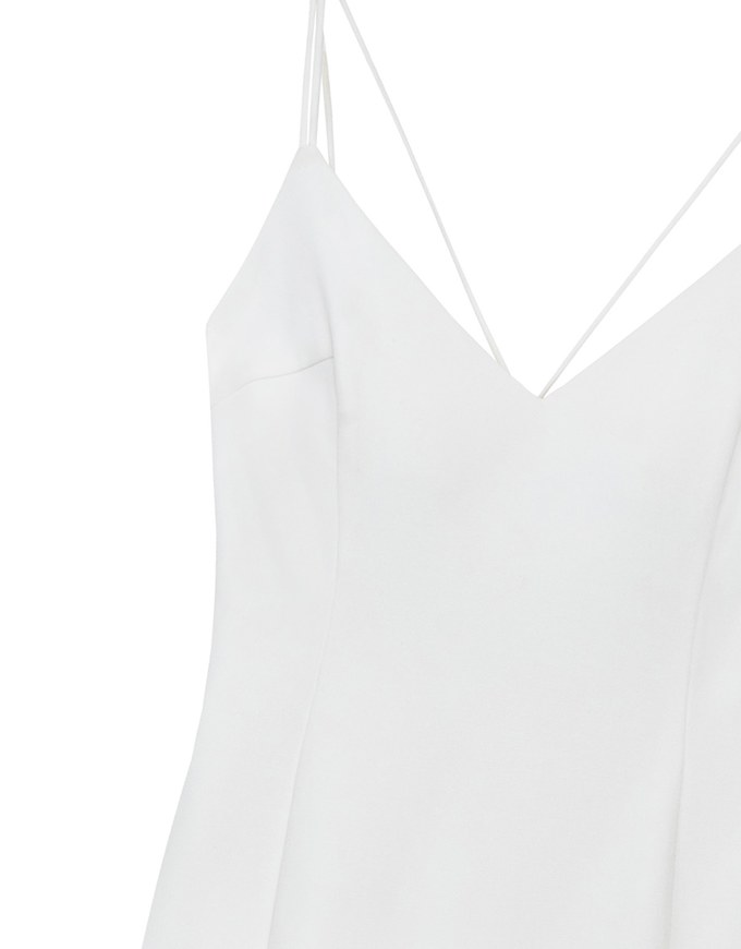【GUT GUT Design】 Deep V Double Strap Cross Back Slit Padded Maxi Dress
