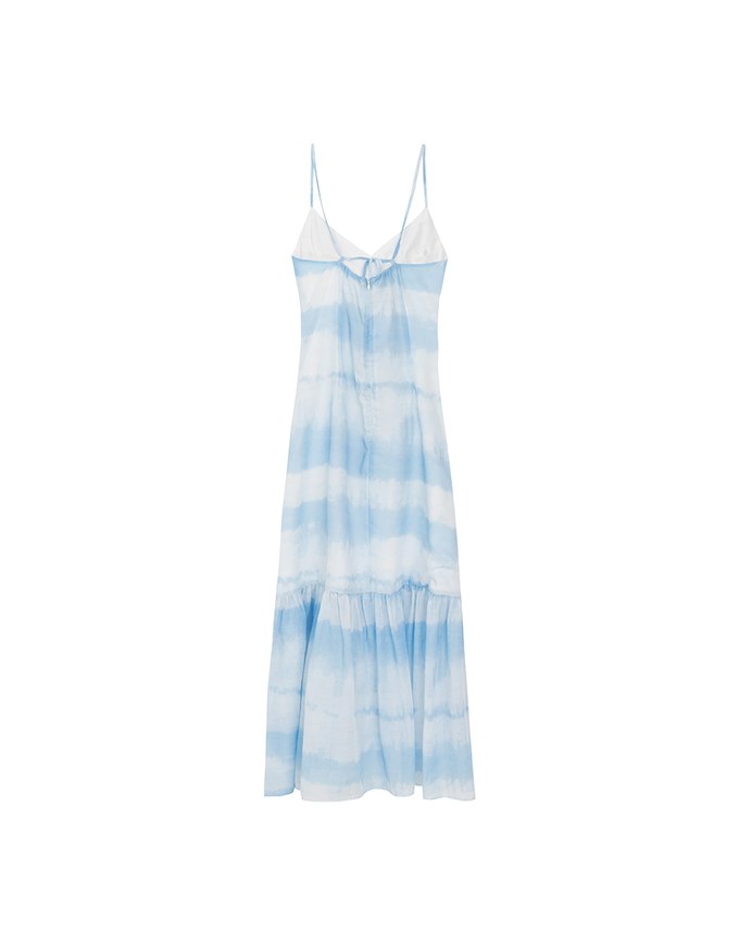 V Neck Tie Dye Spaghetti Strap Padded Maxi Dress