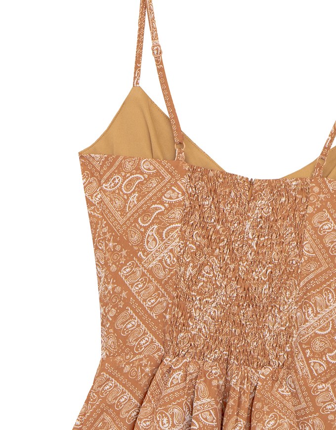 Ocean Inspired Paisley Print Spaghetti Strap Cami Padded Jumpsuit