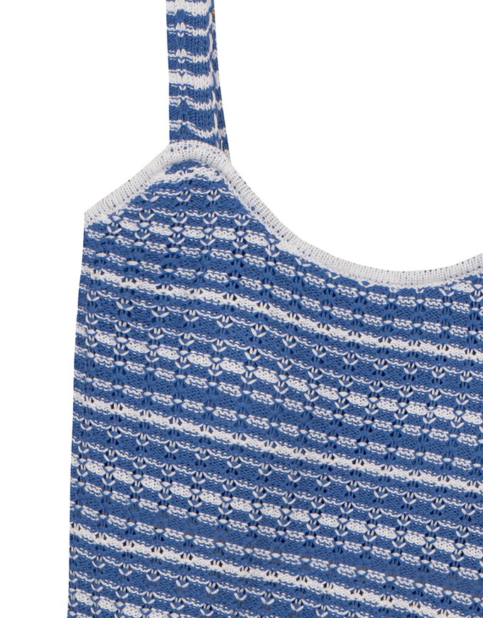 Retro Striped Knit Padded Tank Top with Contrast Trim