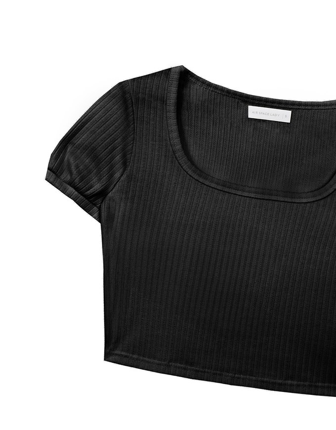 Classic Square Neck Ribbed Crop Top