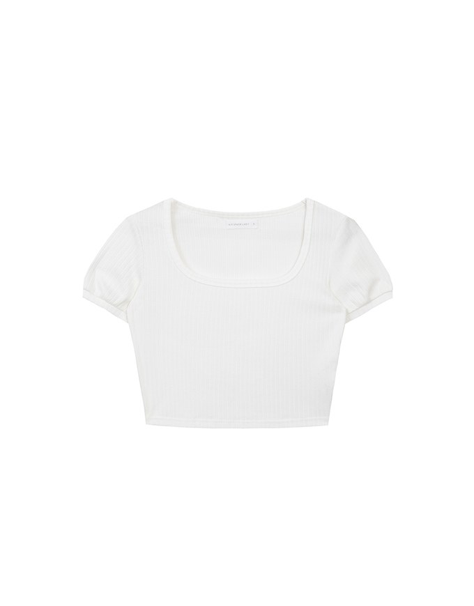Classic Square Neck Ribbed Crop Top