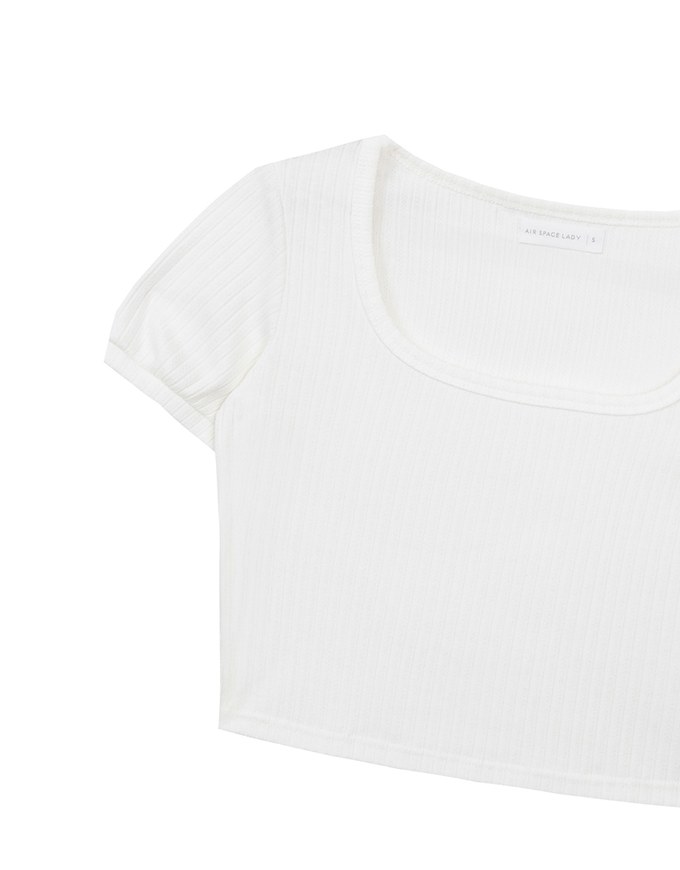 Classic Square Neck Ribbed Crop Top