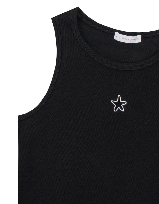 Star Shape Cut Out Ribbed Cropped Tank Top