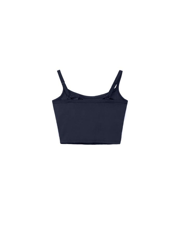 Basic Cooling Fabric Fitted Wide Strap Camisole Bra Top