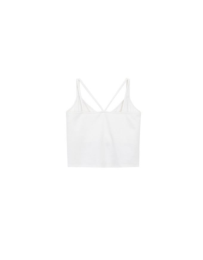 【AIRY COOL 2.0】Double Spaghetti Strap V Neck Open Back Bra Top
