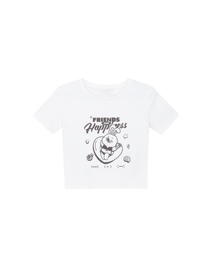 【Lyra & Toby】Printed Lyra Short Sleeve Graphic Cropped Tee