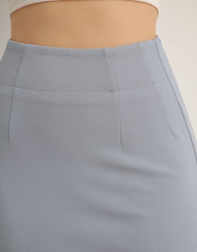 AIRY HOURGLASS Cooling Front Asymmetric Slit Maxi Skirt with Back Pockets