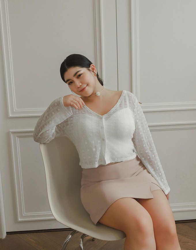 Waistline Gold Chain Detail High Waist Front Slit Mini Skirt