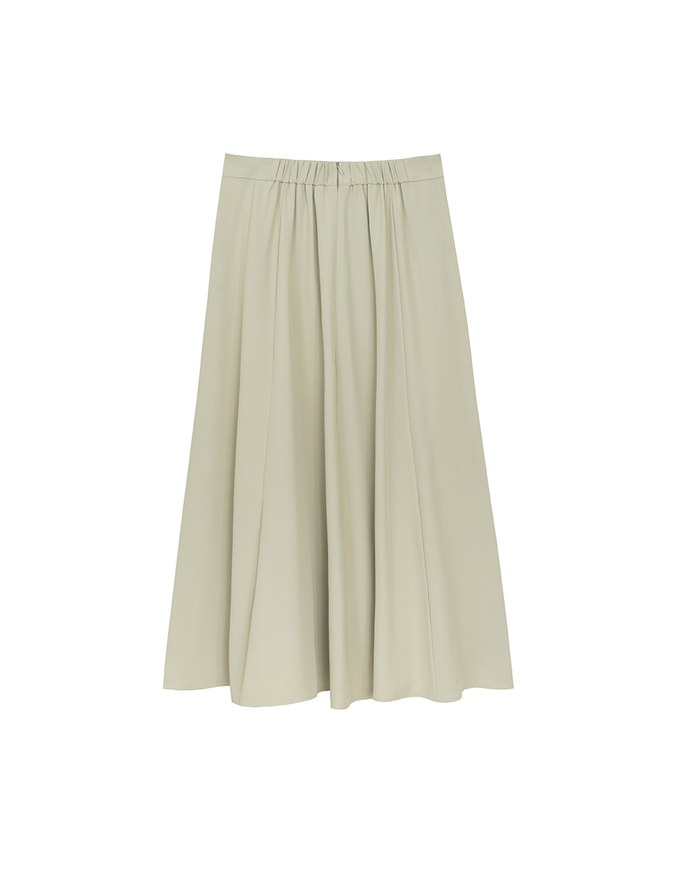 Cooling Fabric Flared Front Slit Maxi Skirt