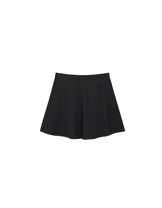 Cooling Fabric High Waist A Line Mini Skirt with Flared Hem