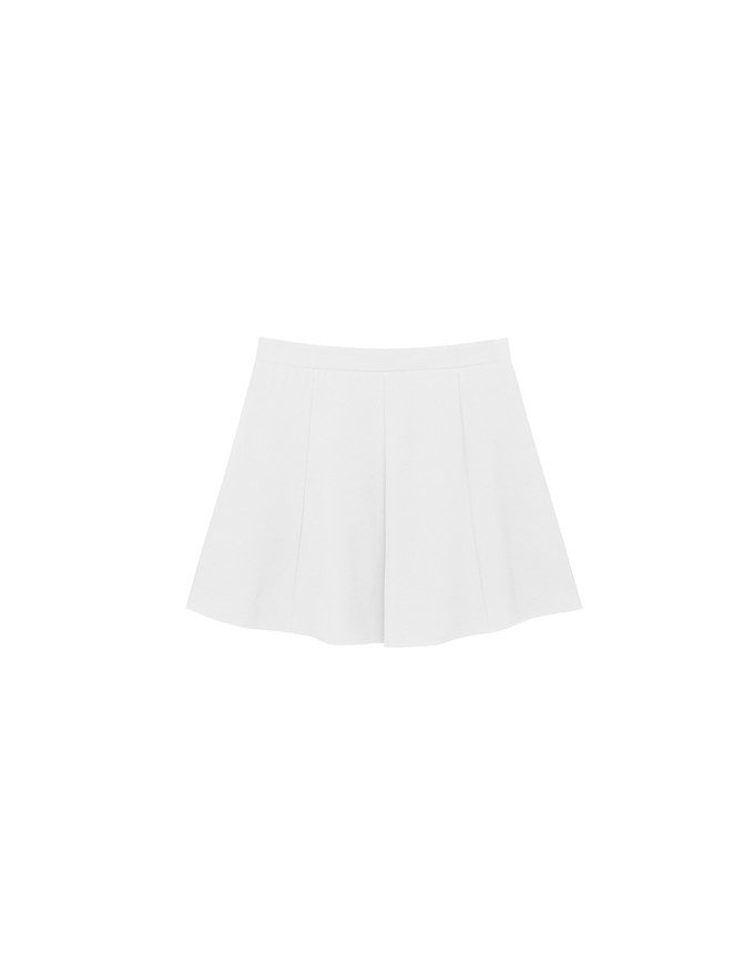 Cooling Fabric High Waist A Line Mini Skirt with Flared Hem