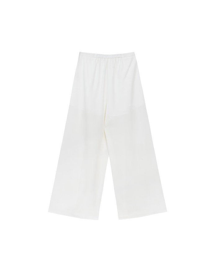 Front Slit Flowy Pleated Wide Leg Pants