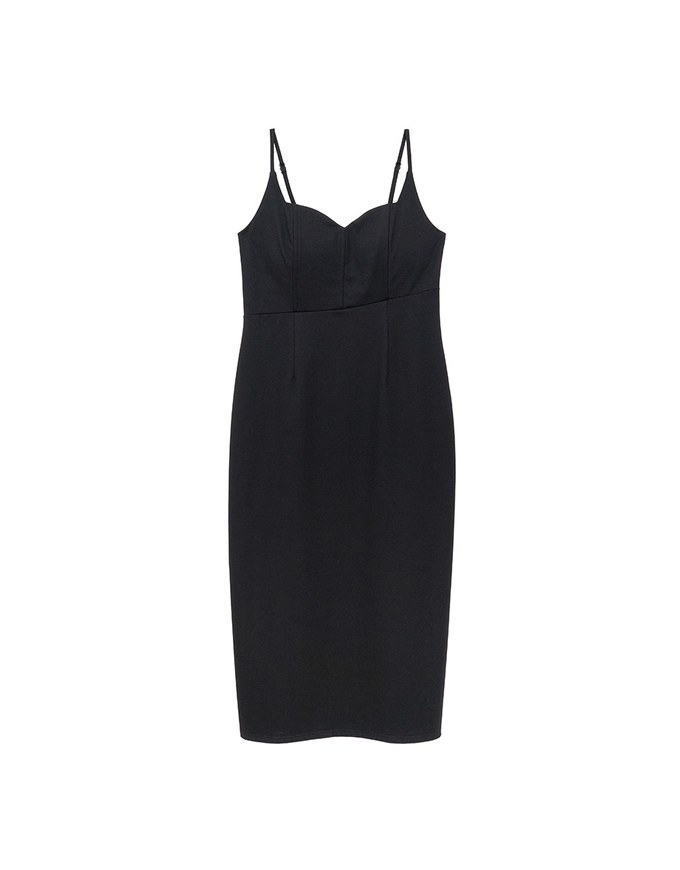 AIRY HOURGLASS Sweetheart Neckline Slim Fit Cami Padded Maxi Dress with Back Slit
