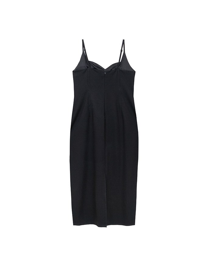 AIRY HOURGLASS Sweetheart Neckline Slim Fit Cami Padded Maxi Dress with Back Slit