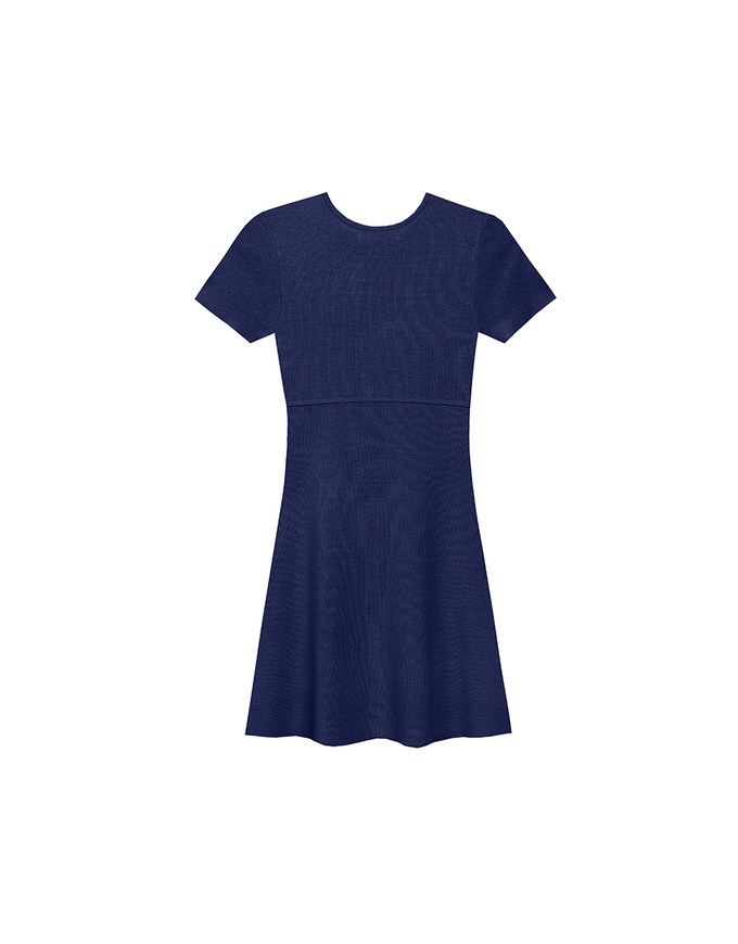 Heart Cut Out Ribbed Knit Fitted Mini Dress