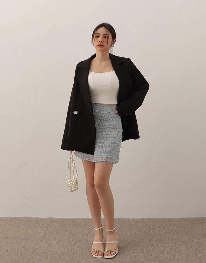 Basic Off Shoulder Stretch Padded Cropped Top