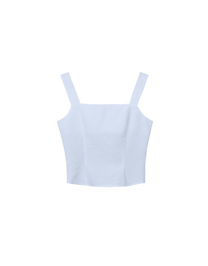 Ruched Front Sleeveless Vest Top with Button Accent
