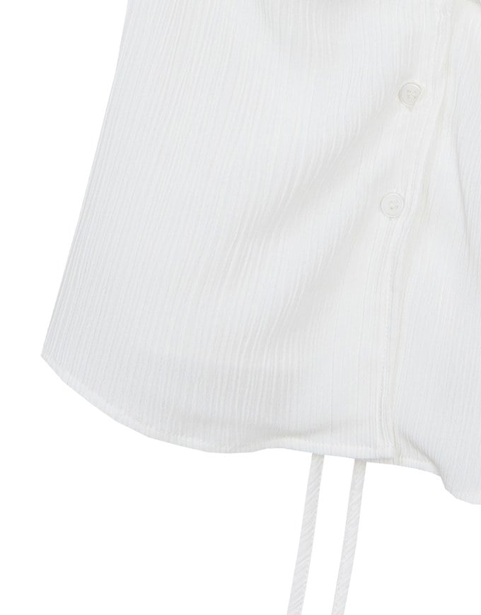 Textured Top with Adjustable Waistline Square Neck Work Blouse Style