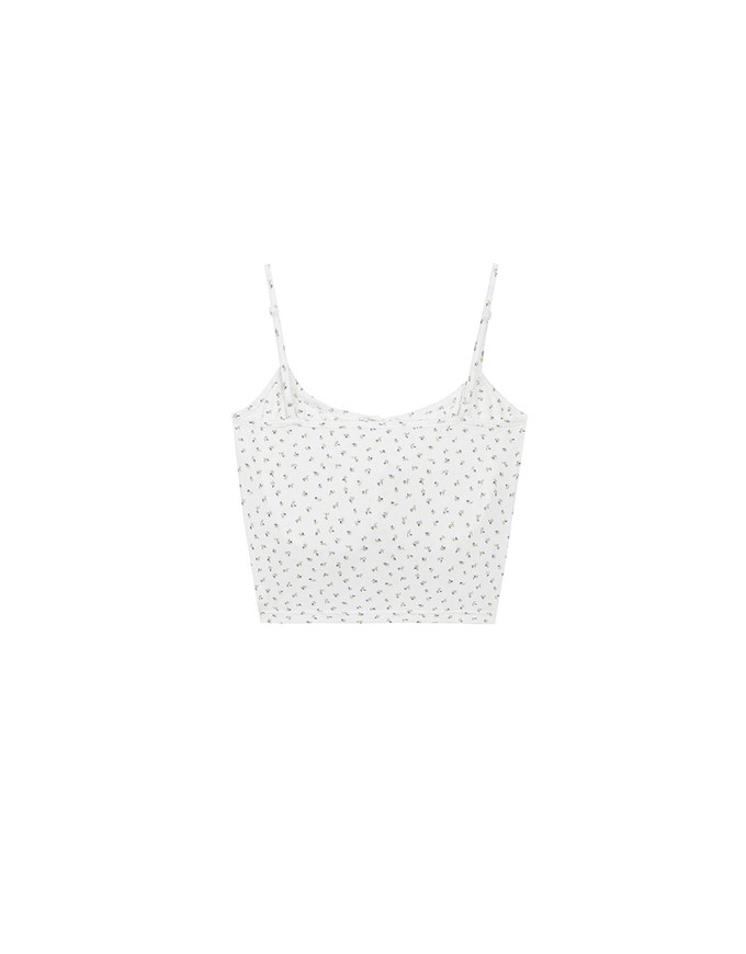 Youthful Vibe Crop Camisole Top with Ruched Drawstring Detail