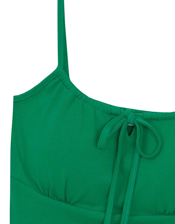 Youthful Vibe Crop Camisole Top with Ruched Drawstring Detail