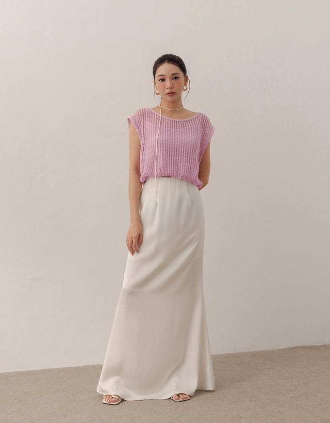 Faux 2 Piece Sleeveless Layered Mesh Top with Soft Knit Texture