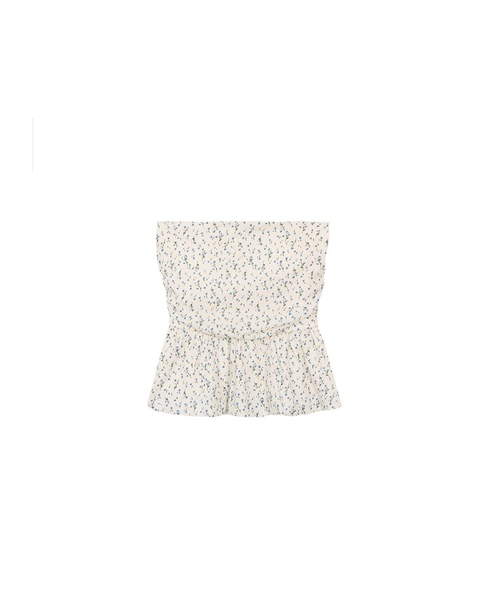 Floral Peplum Padded Tube Top