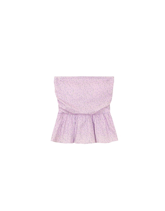 Floral Peplum Padded Tube Top