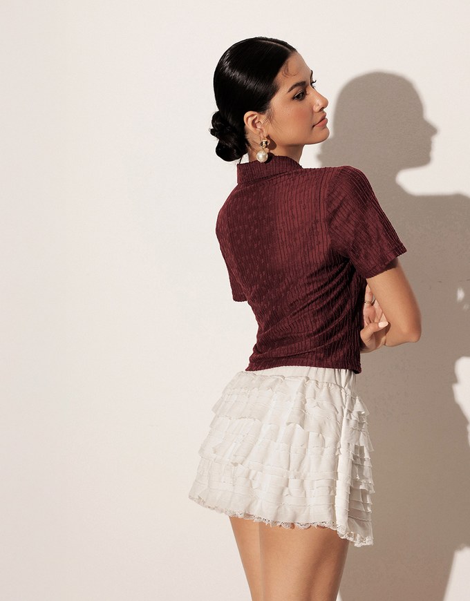 Sheer Floral Embroidered Short Sleeve Shirt and Spaghetti Strap Camisole Set Wear