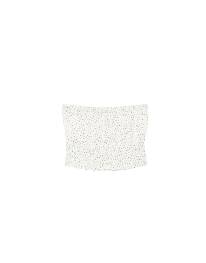 Textured Strapless Ruched Padded Bandeau Top