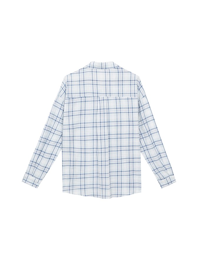 Long Sleeve Oversized Checkered Flannel Shirt Blouse