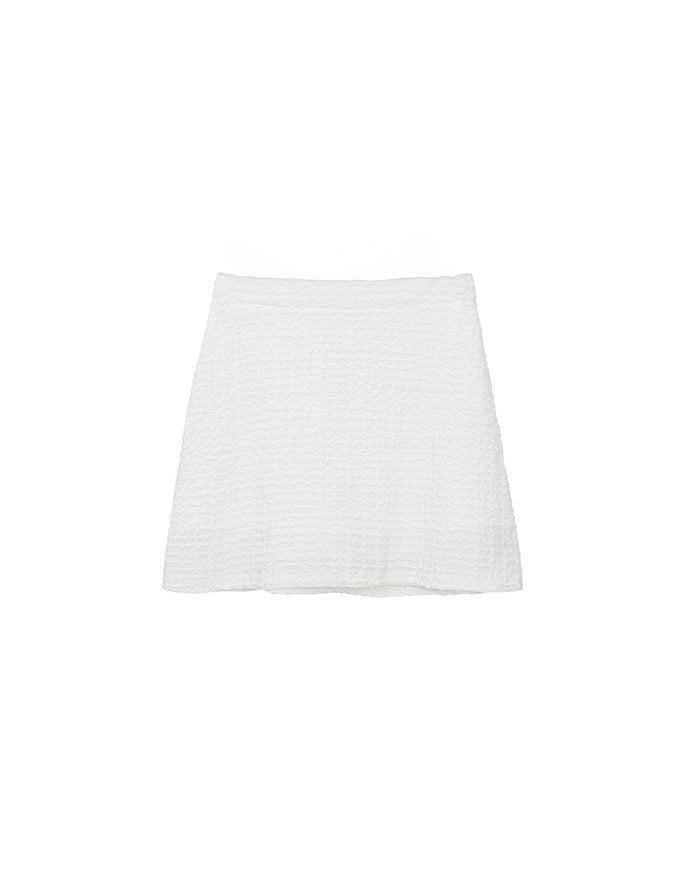 High Waist Crinkled Texture Fitted Mini Skirt