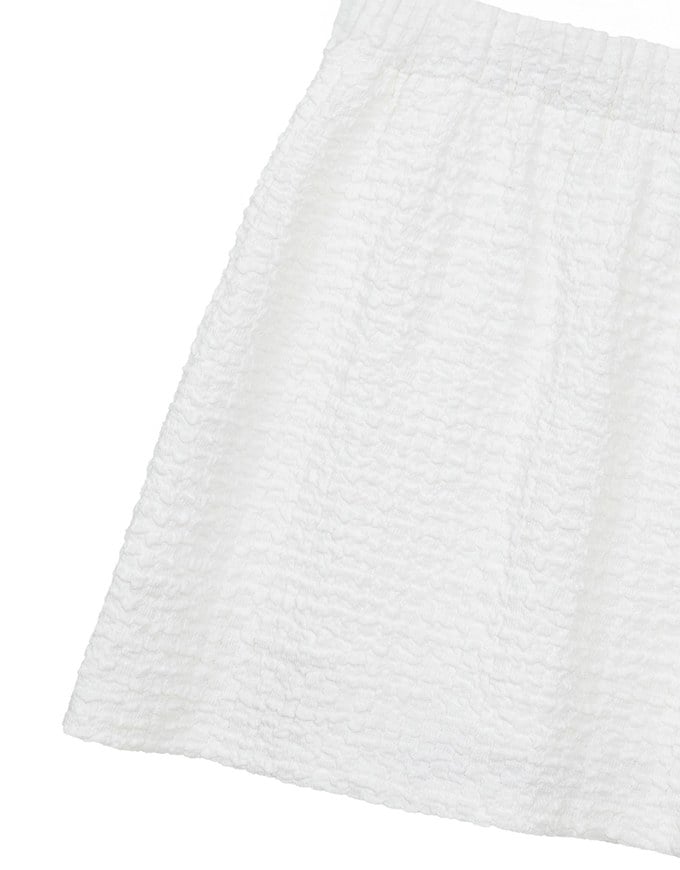 High Waist Crinkled Texture Fitted Mini Skirt
