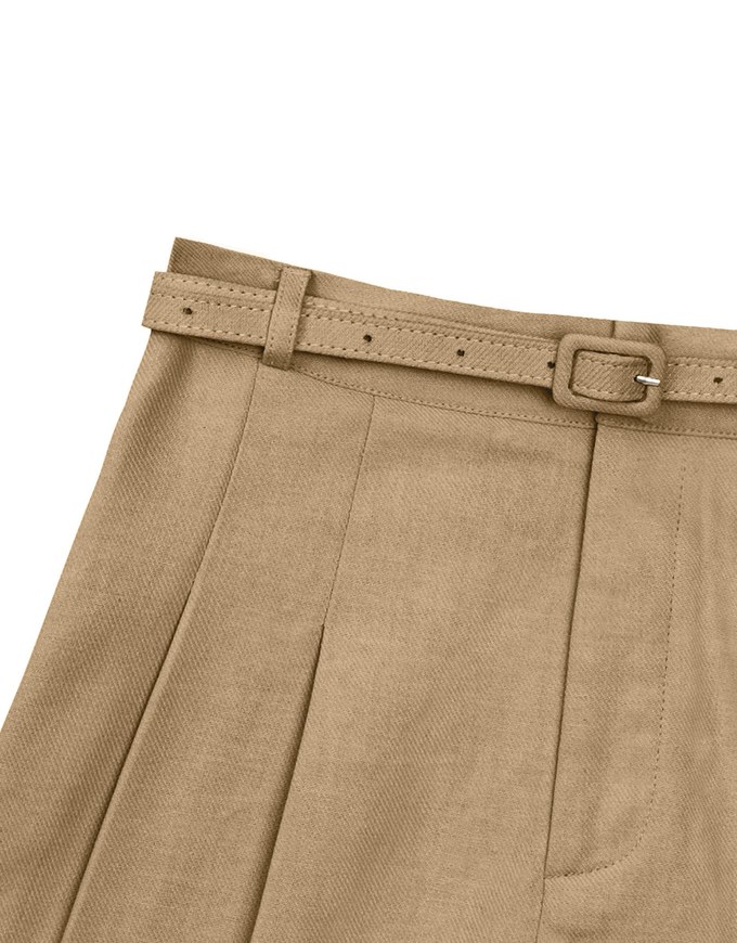 Classic High Waisted Pleated Shorts (with Belt)