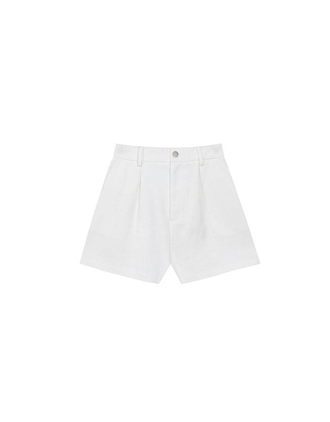 High Waist Pleated Tailored Wide Leg Shorts