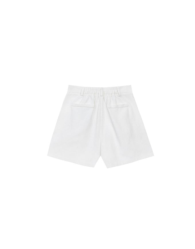 High Waist Pleated Tailored Wide Leg Shorts
