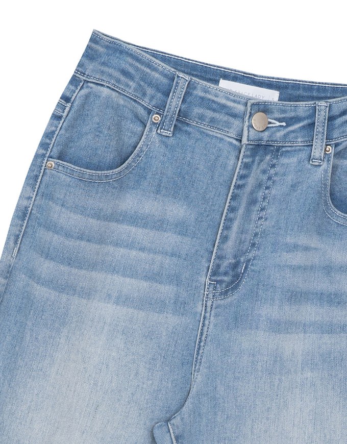 Vintage Wash High Waist Cooling Stretch Jeans Denim Flare Pants