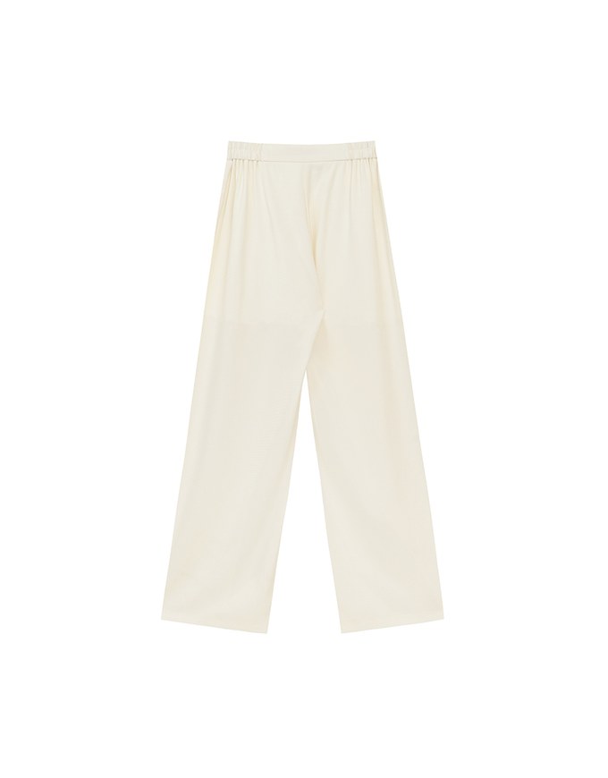 Textured Check High Waist Wide Leg Pleated Trousers