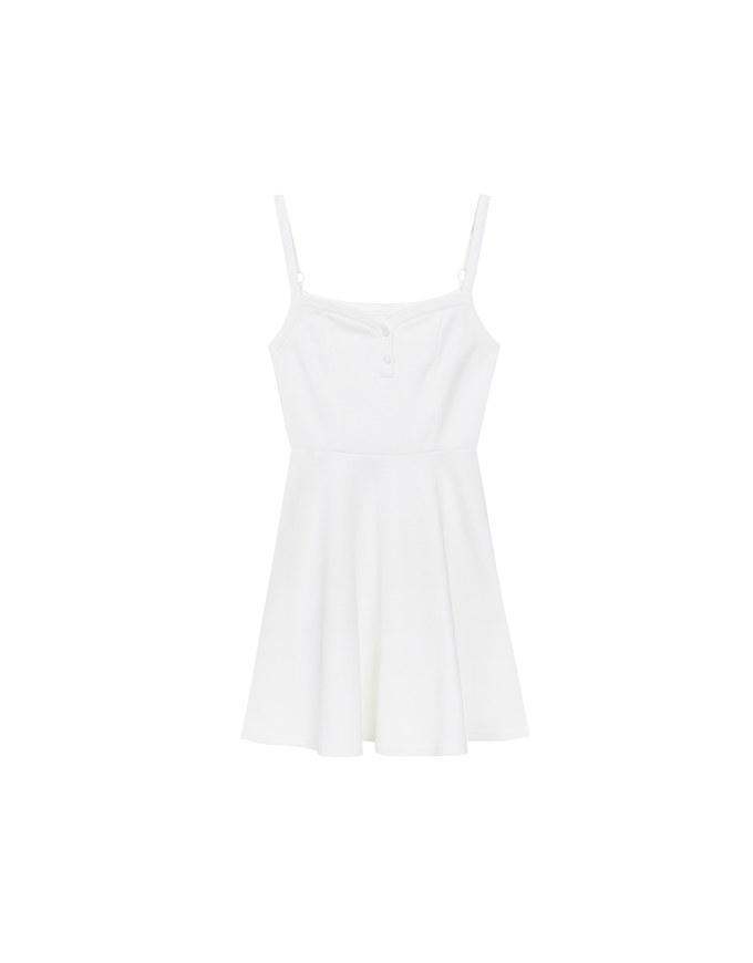 Sweetheart Neckline Flared Mini Dress ( Adjustable Straps)