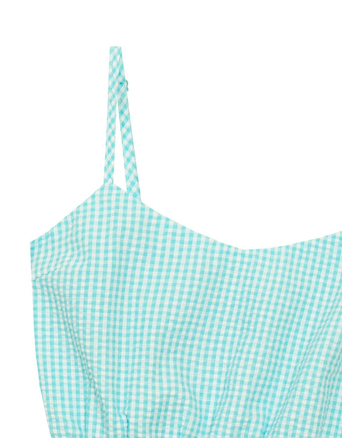 Gingham Outerwear Shirt and Elastic Hem Crop Top Set Wear