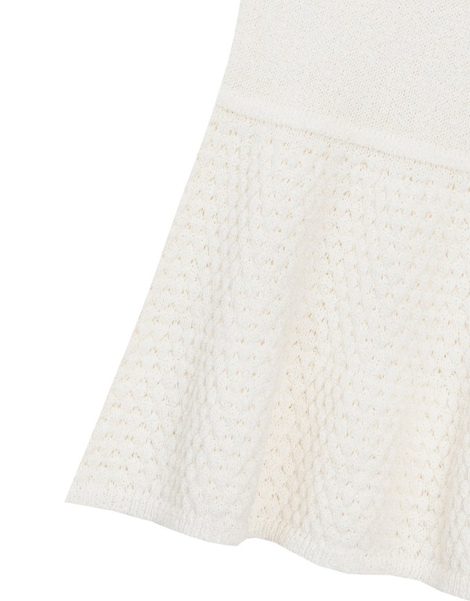 Textured Flare Hem Knit Peplum Cami Top