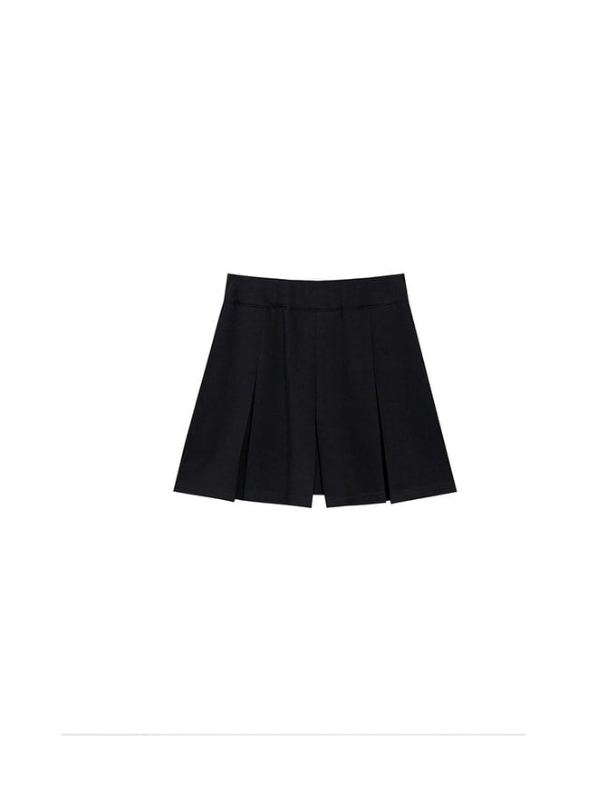 AIRY HOURGLASS High Waist Knit Pleated Flare Skort