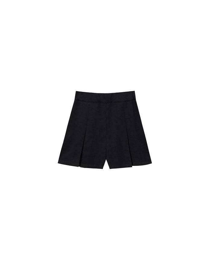 AIRY HOURGLASS High Waist Knit Pleated Flare Skort