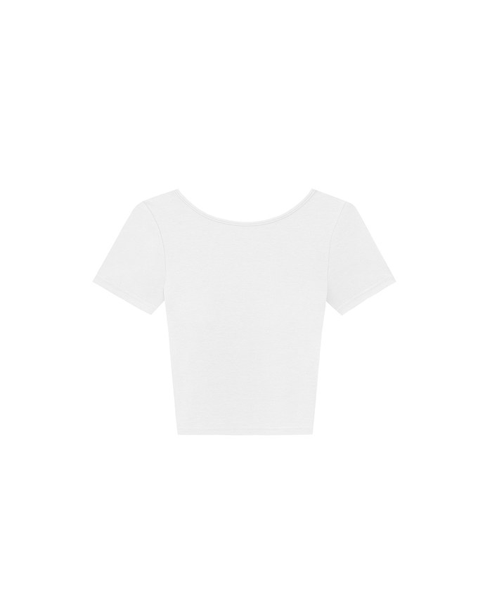 Basic Low Back Padded Crop Short Sleeve Top