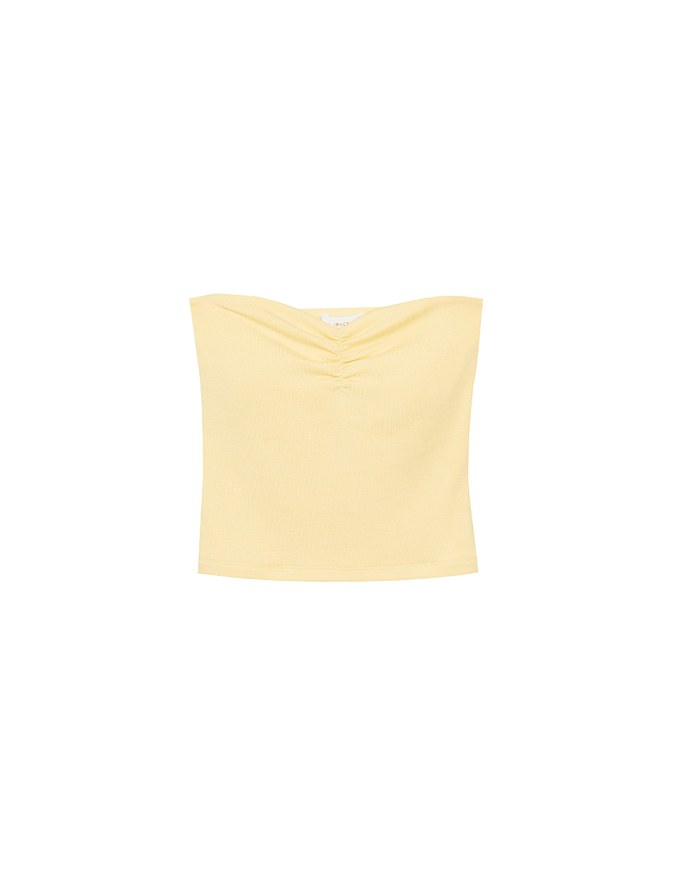 Strapless Sweetheart Neckline Ruched Fitted Tube Bra Top