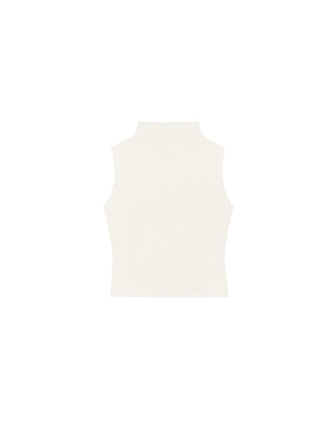 Sleeveless Mock Neck Fitted Knit Top