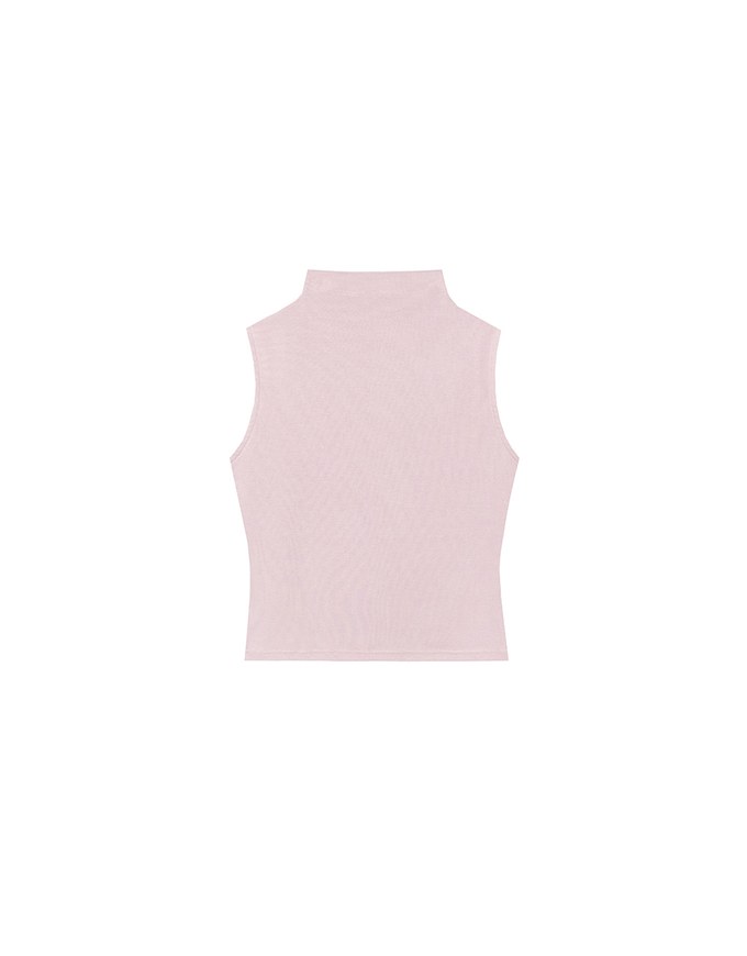 Sleeveless Mock Neck Fitted Knit Top